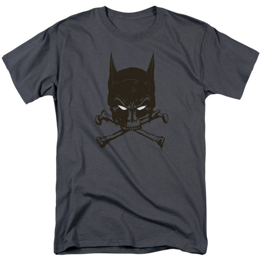 Batman Bat And Bones Mens T Shirt Charcoal Officially Licensed