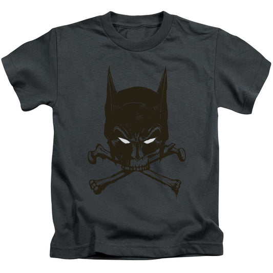 Batman Bat And Bones Juvenile Kids Youth T Shirt Charcoal Officially Licensed
