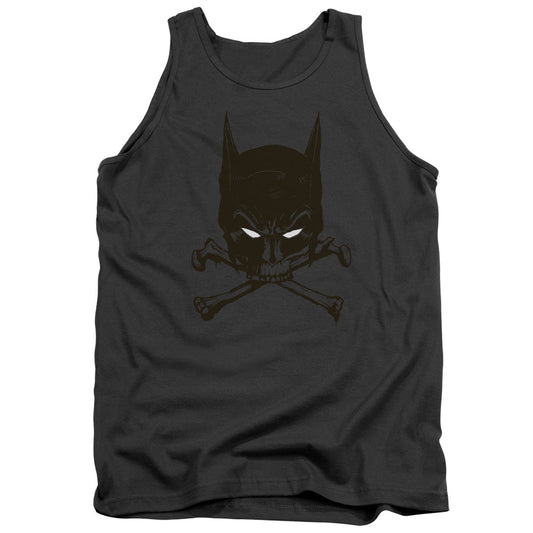 Batman Bat And Bones Mens Tank Top Shirt Charcoal Officially Licensed