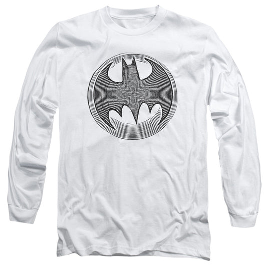 Batman Knight Knockout Mens Long Sleeve Shirt White Officially Licensed