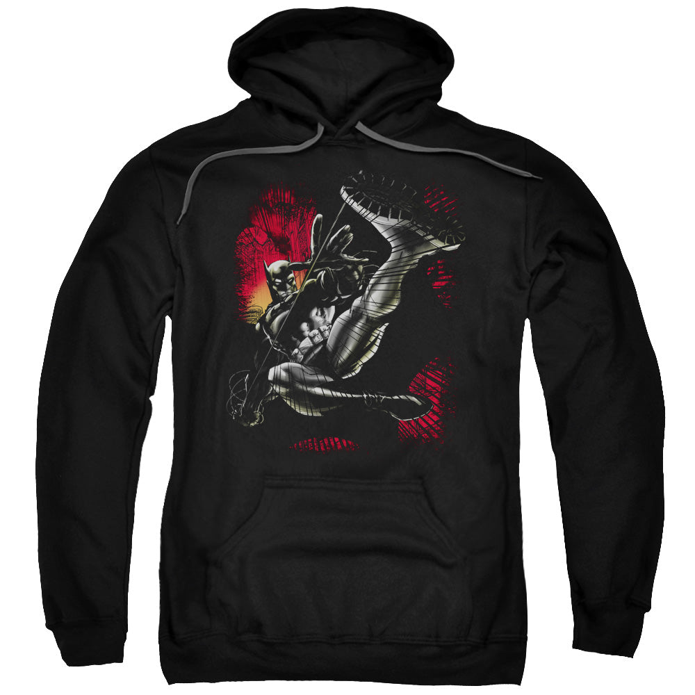 Batman Kick Swing Mens Hoodie Black Officially Licensed