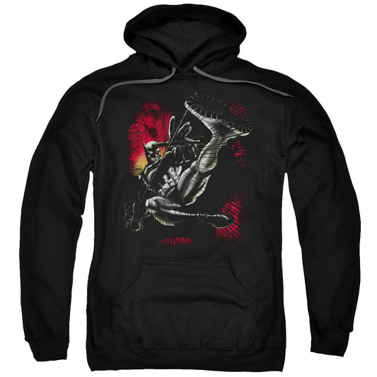 Batman Kick Swing Mens Hoodie Black Officially Licensed