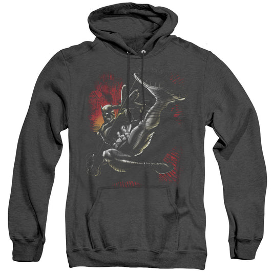 Batman Kick Swing Heather Mens Hoodie Black Officially Licensed