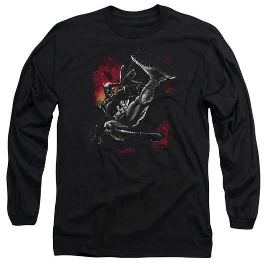 Batman Kick Swing Mens Long Sleeve Shirt Black Officially Licensed