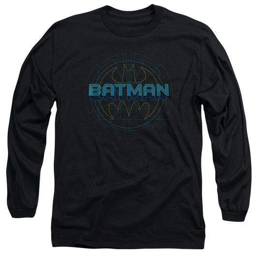 Batman Bat Tech Logo Mens Long Sleeve Shirt Black Officially Licensed
