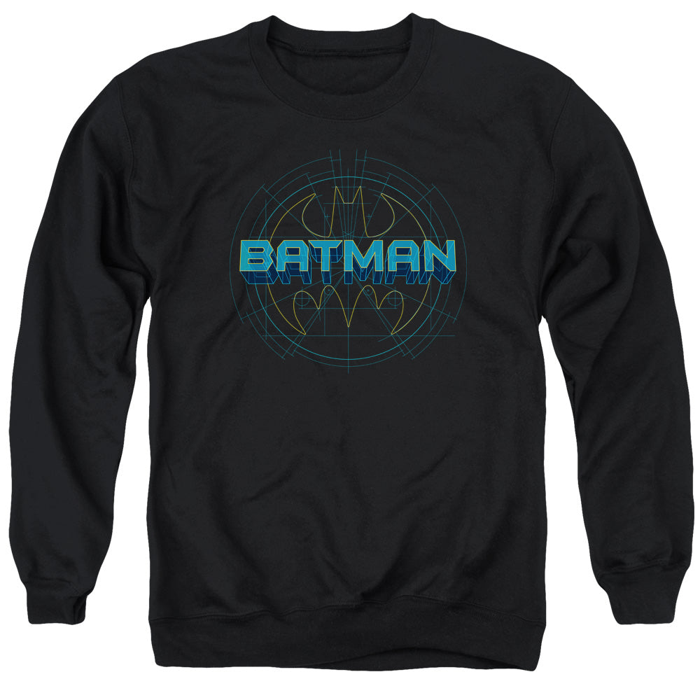 Batman Bat Tech Logo Mens Crewneck Sweatshirt Black