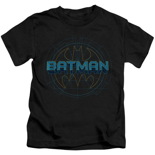 Batman Bat Tech Logo Juvenile Kids Youth T Shirt Black Officially Licensed