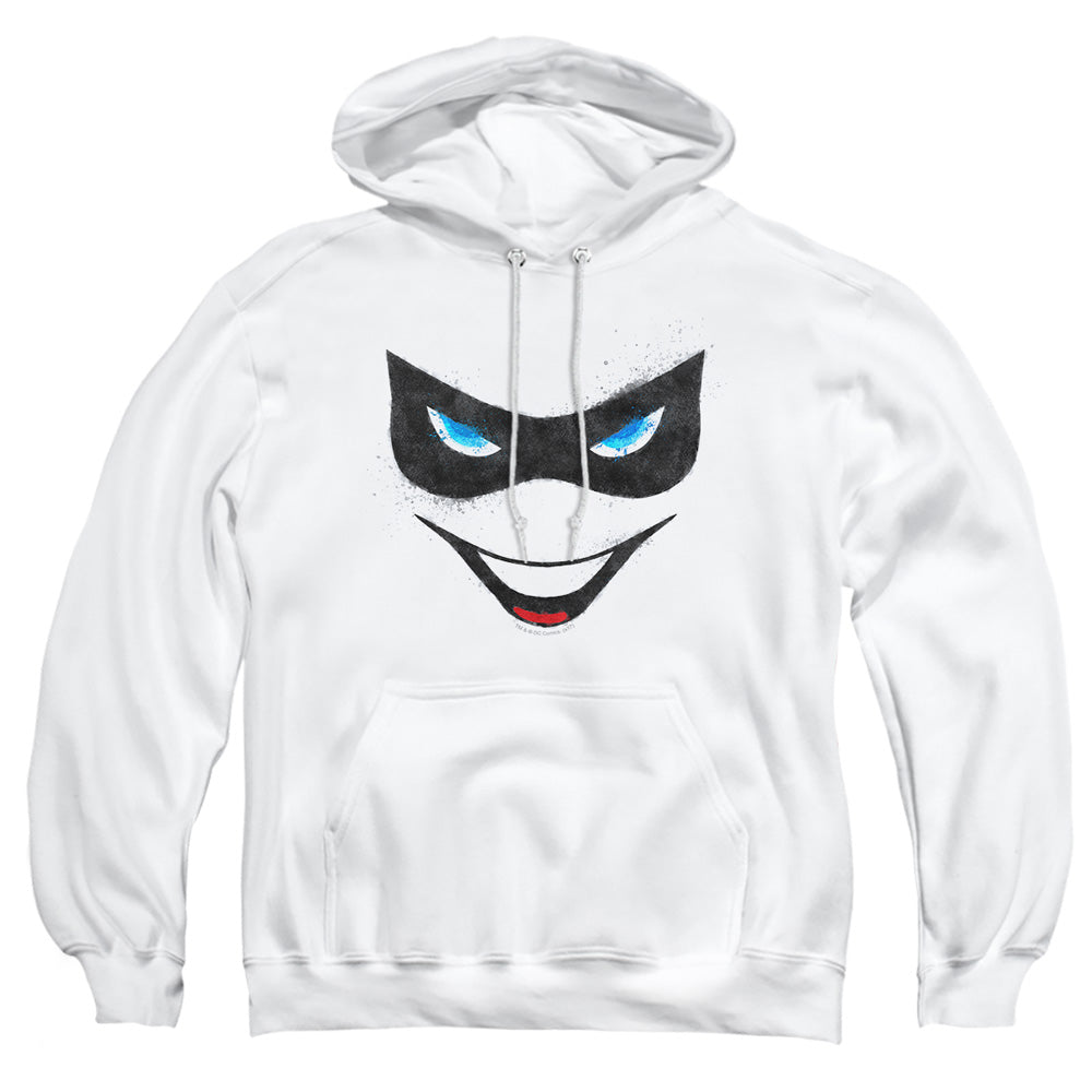 Batman Harley Face Mens Hoodie White Officially Licensed