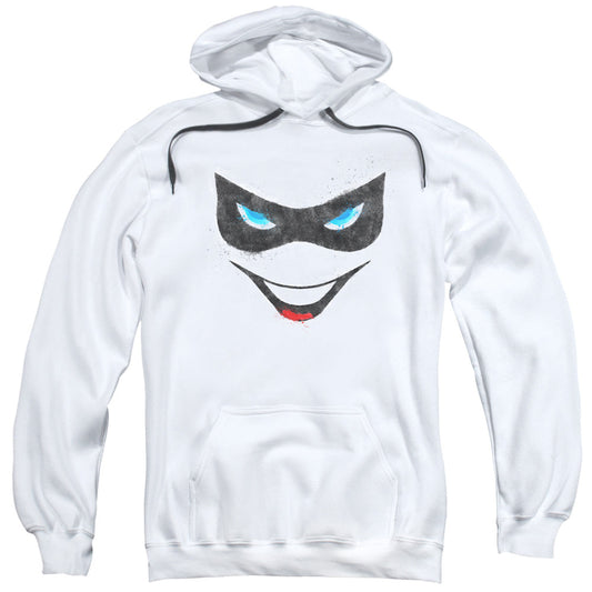 Batman Harley Face Mens Hoodie White Officially Licensed