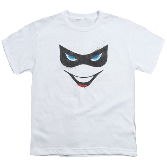 Batman Harley Face Kids Youth T Shirt White Officially Licensed