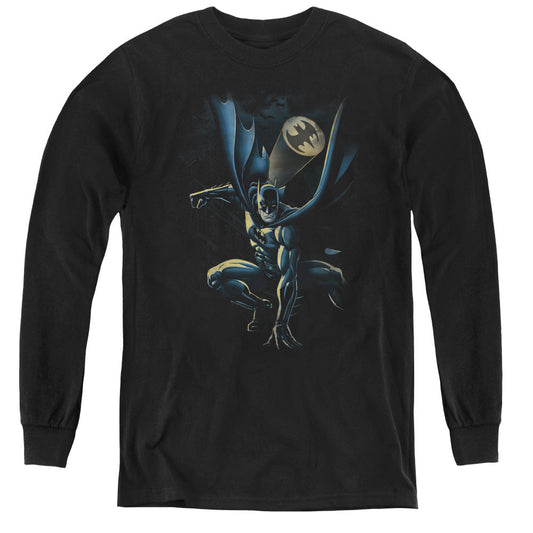 Batman Calling All Bats Long Sleeve Kids Youth T Shirt Black Officially Licensed