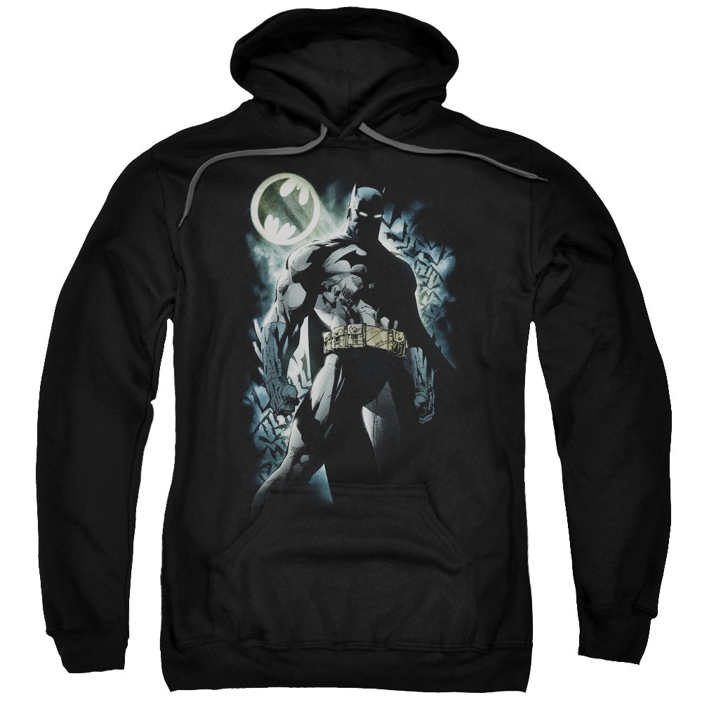 Batman The Knight Mens Hoodie Black Officially Licensed