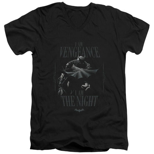 Batman I Am Mens Slim Fit V Neck T Shirt Black Officially Licensed