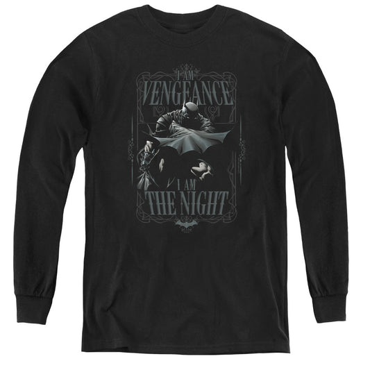 Batman I Am Long Sleeve Kids Youth T Shirt Black Officially Licensed