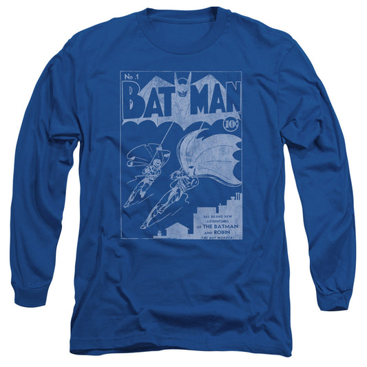 Batman Issue 1 Cover Mens Long Sleeve Shirt Royal Blue Officially Licensed