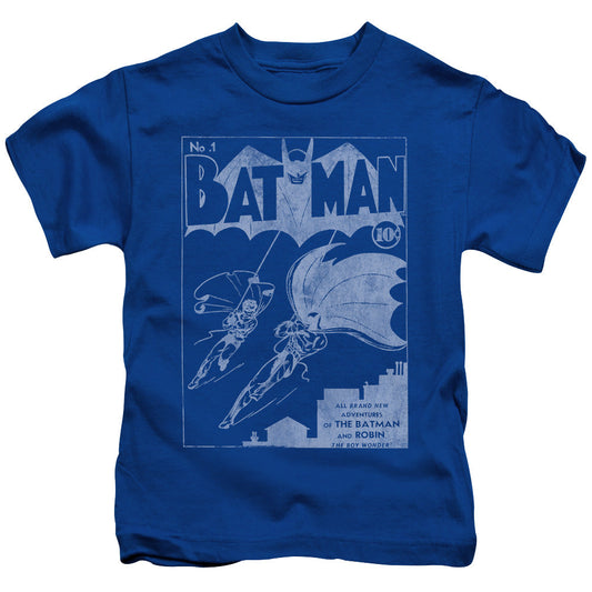 Batman Issue 1 Cover Juvenile Kids Youth T Shirt Royal Blue Officially Licensed