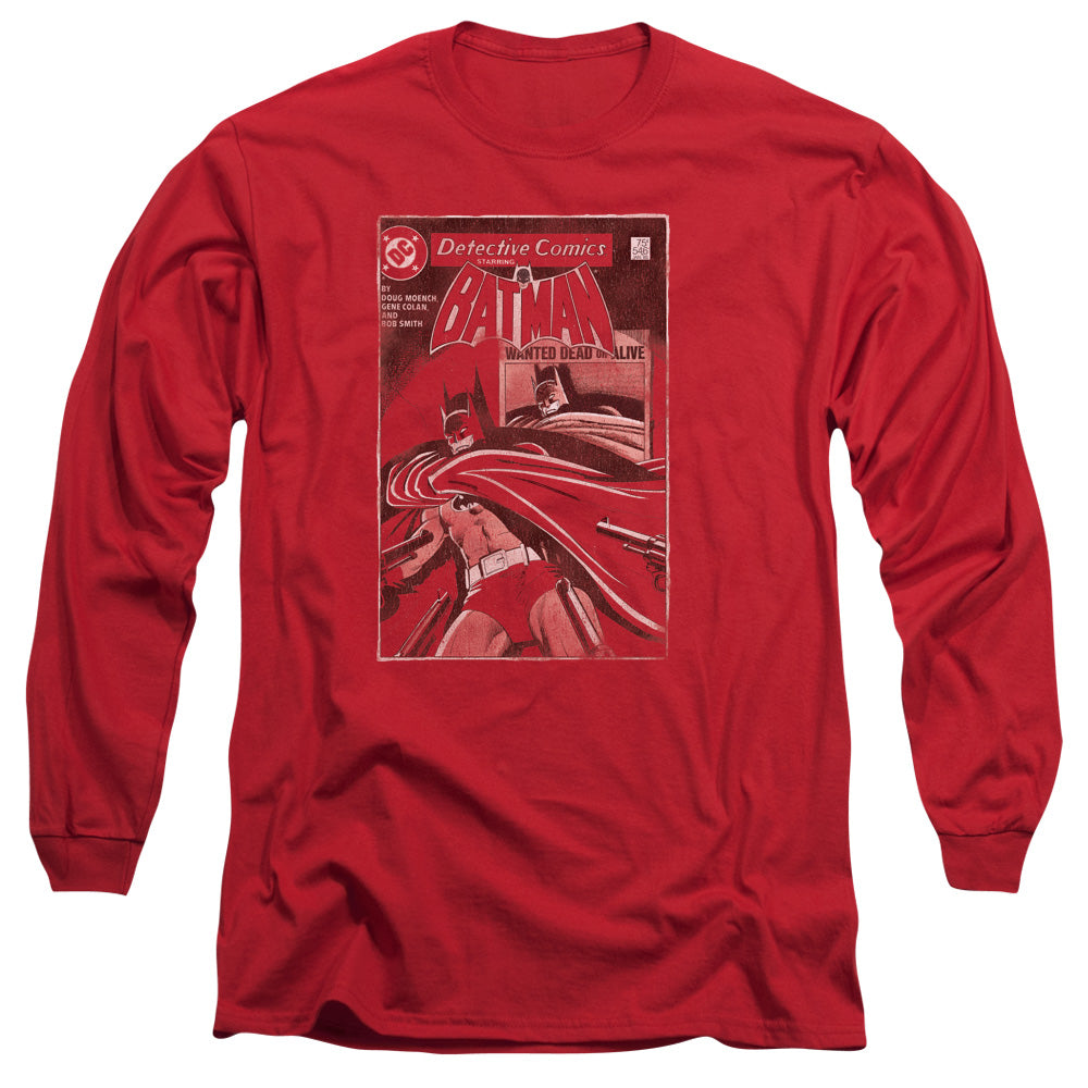 Batman Doa Cover Mens Long Sleeve Shirt Red Officially Licensed