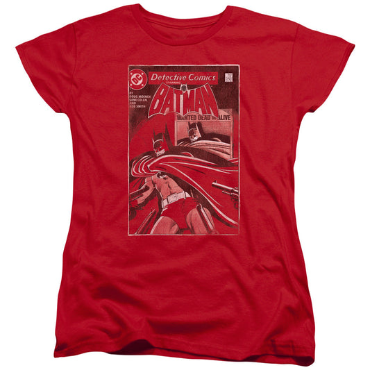 Batman Doa Cover Womens T Shirt Red Officially Licensed