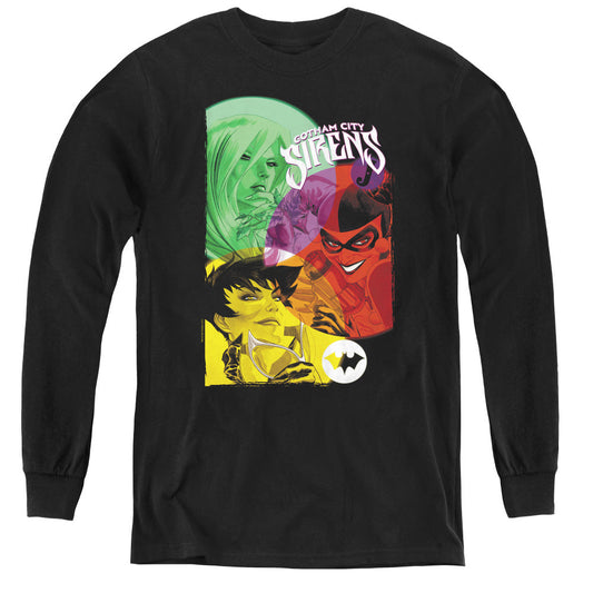 Batman Gotham Sirens Long Sleeve Kids Youth T Shirt Black Officially Licensed