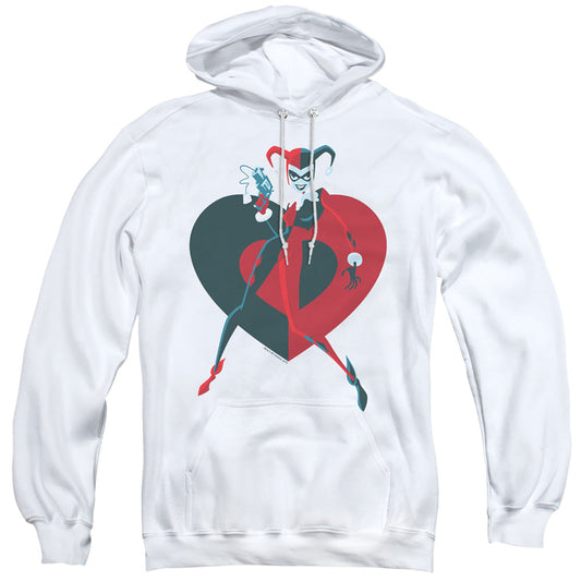 Batman Harely  Heart Mens Hoodie White Officially Licensed