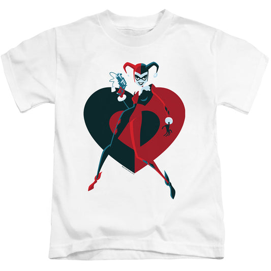 Batman Harely Heart Juvenile Kids Youth T Shirt White Officially Licensed