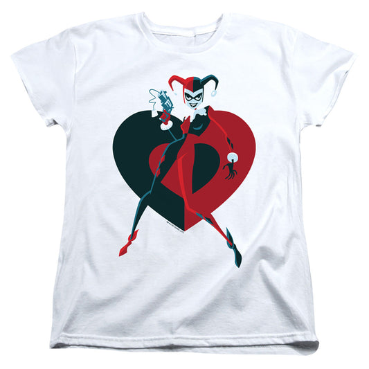 Batman Harely Heart Womens T Shirt White Officially Licensed