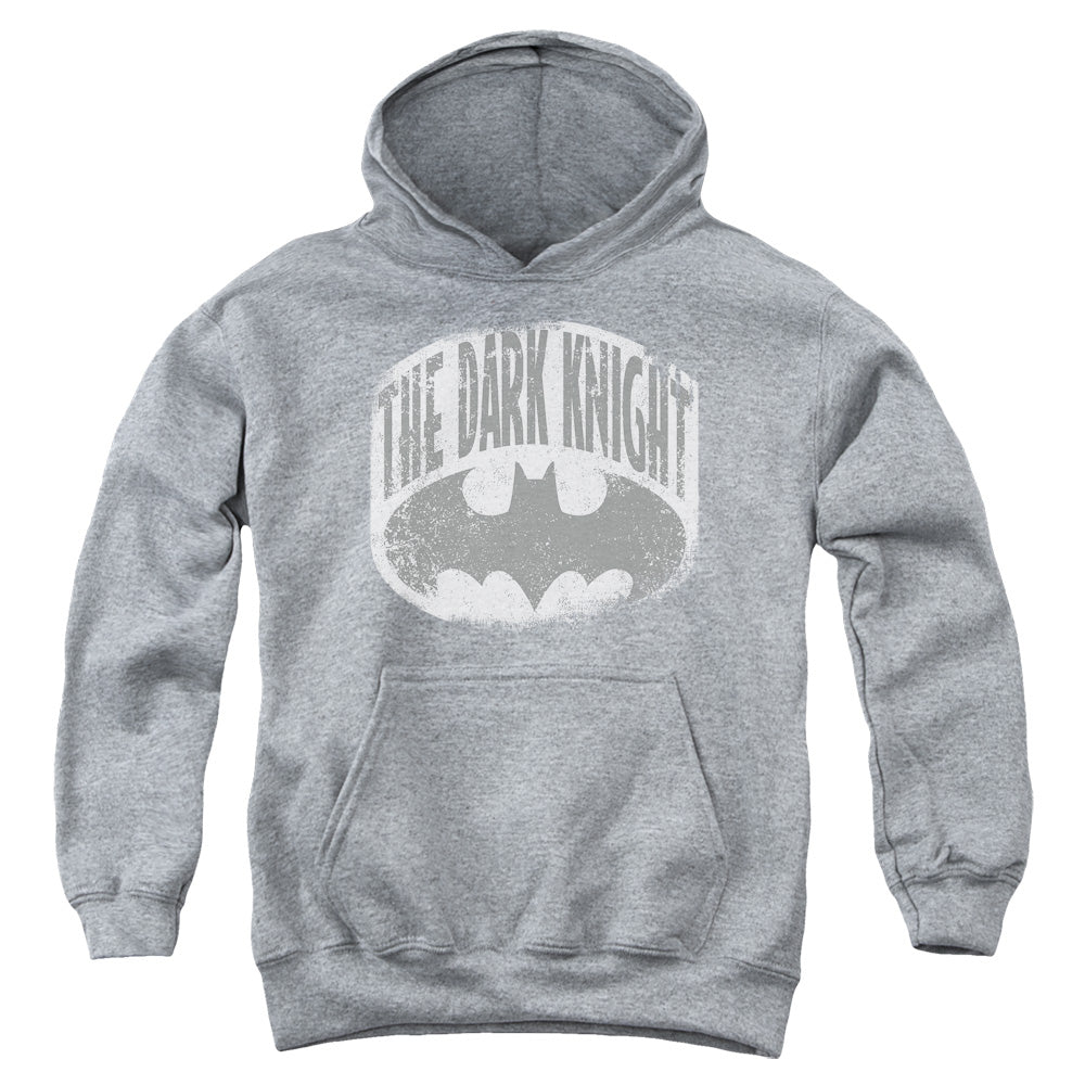 Batman Dark Knight Shield Kids Youth Hoodie Heather Officially Licensed