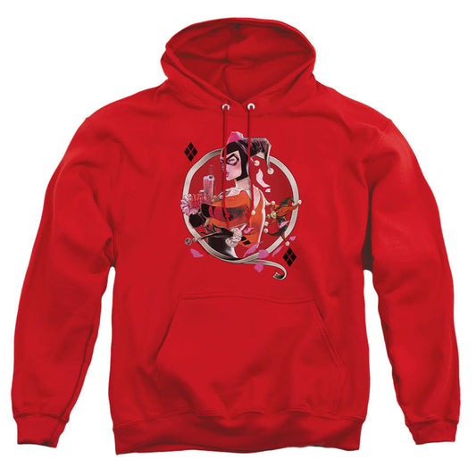 Batman Harley Q Mens Hoodie Red Officially Licensed
