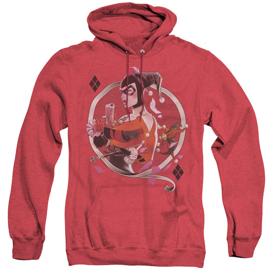 Batman Harley Q Heather Mens Hoodie Red Officially Licensed