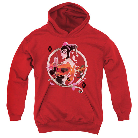 Batman Harley Q Kids Youth Hoodie Red Officially Licensed