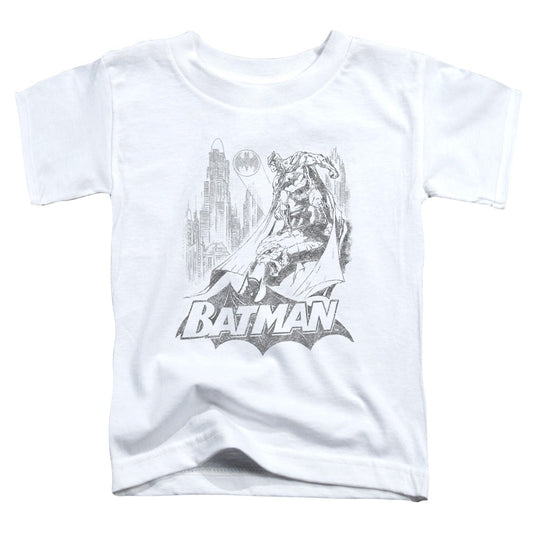 Batman Bat Sketch Toddler Kids Youth T Shirt White Officially Licensed