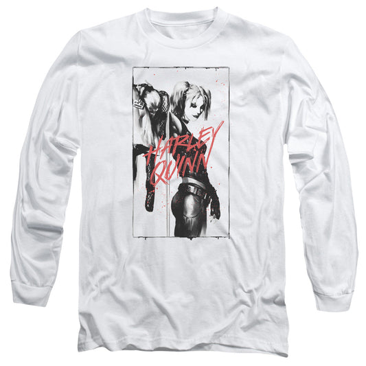 Batman Inked Quinn Mens Long Sleeve Shirt White Officially Licensed