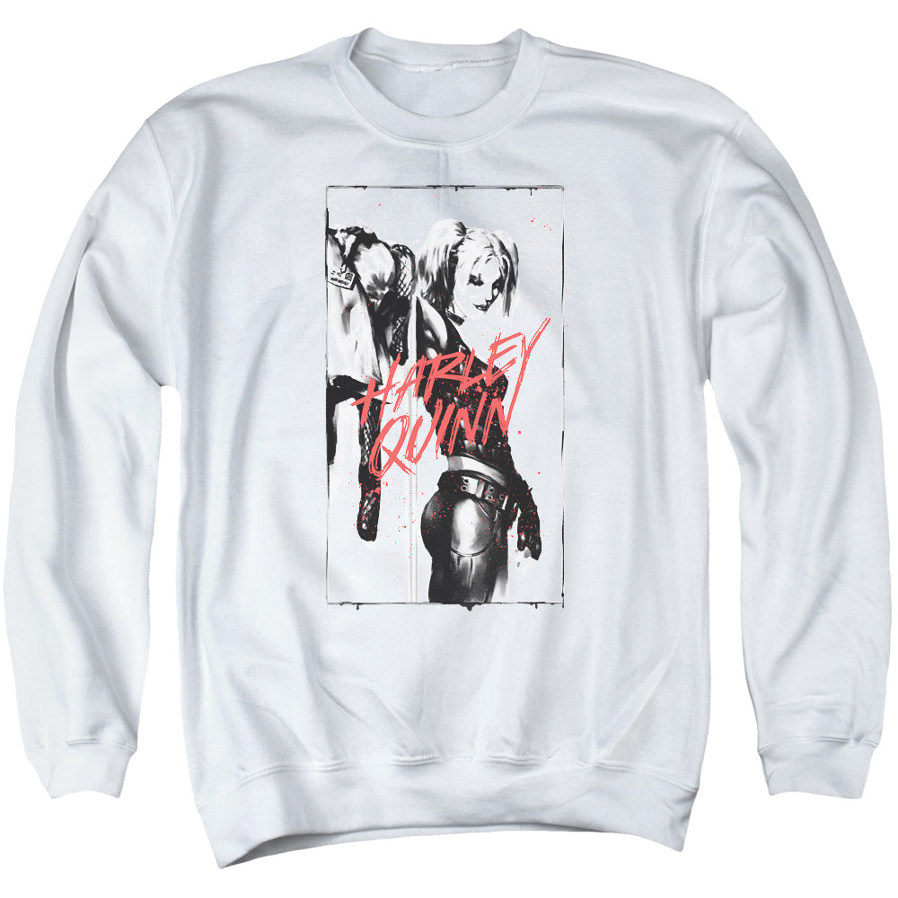Batman Inked Quinn Mens Crewneck Sweatshirt White
