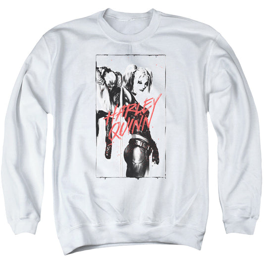 Batman Inked Quinn Mens Crewneck Sweatshirt White