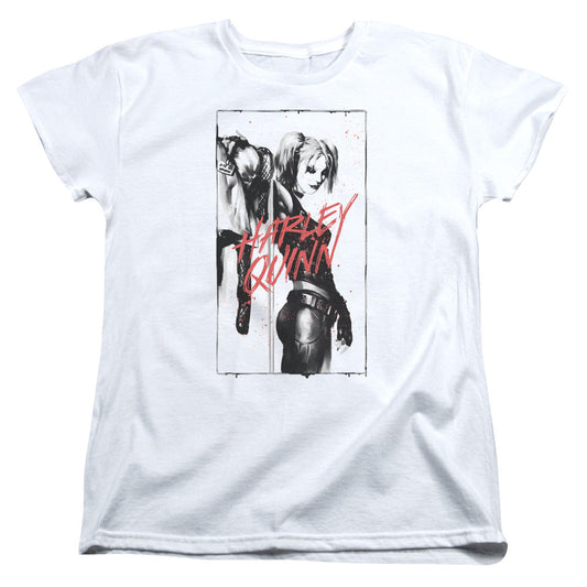 Batman Inked Quinn Womens T Shirt White Officially Licensed