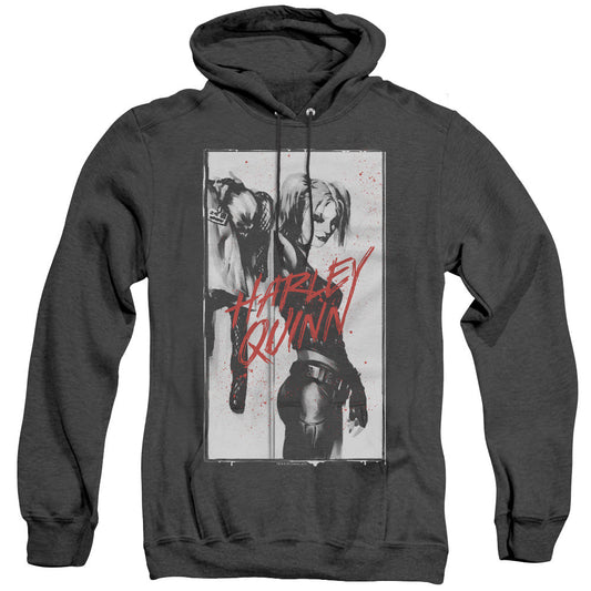 Batman Inked Quinn Heather Mens Hoodie Black Officially Licensed