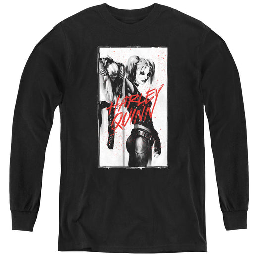 Batman Inked Quinn Long Sleeve Kids Youth T Shirt Black Officially Licensed