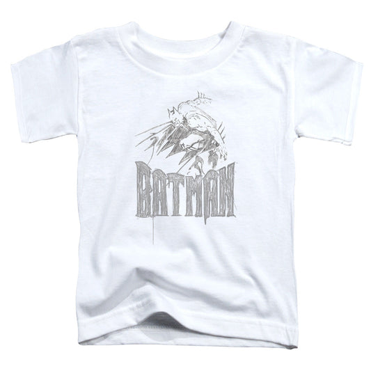 Batman Knight Sketch Toddler Kids Youth T Shirt White Officially Licensed
