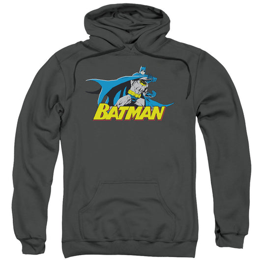 Batman 8 Bit Cape Mens Hoodie Charcoal Officially Licensed