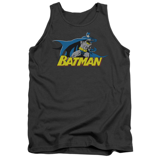 Batman 8 Bit Cape Mens Tank Top Shirt Charcoal Officially Licensed