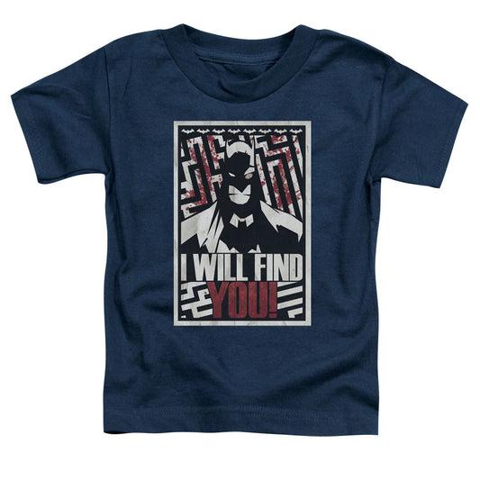 Batman I Will Fnd You Toddler Kids Youth T Shirt Navy Blue Officially Licensed