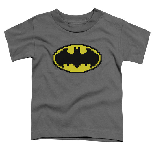 Batman Pixel Symbol Toddler Kids Youth T Shirt Charcoal Officially Licensed
