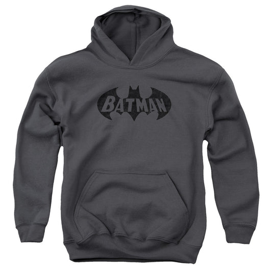 Batman Crackle Bat Kids Youth Hoodie Charcoal Officially Licensed