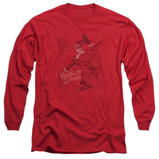 Batman Harleys Packing Mens Long Sleeve Shirt Red Officially Licensed