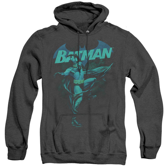 Batman Blue Bat Heather Mens Hoodie Black Officially Licensed