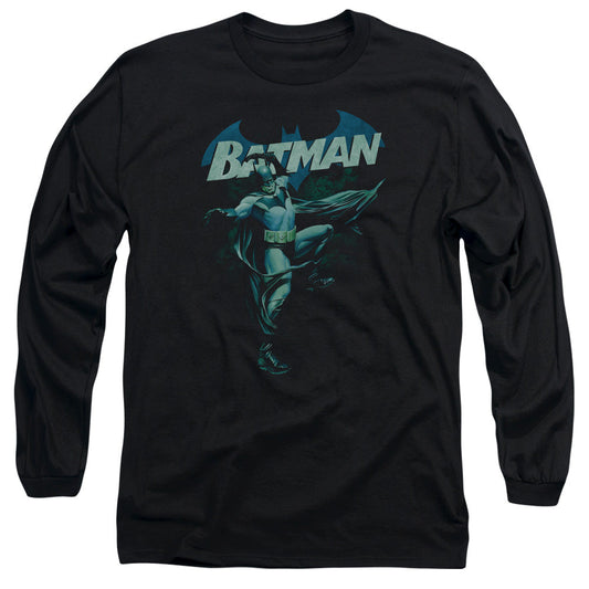 Batman Blue Bat Mens Long Sleeve Shirt Black Officially Licensed