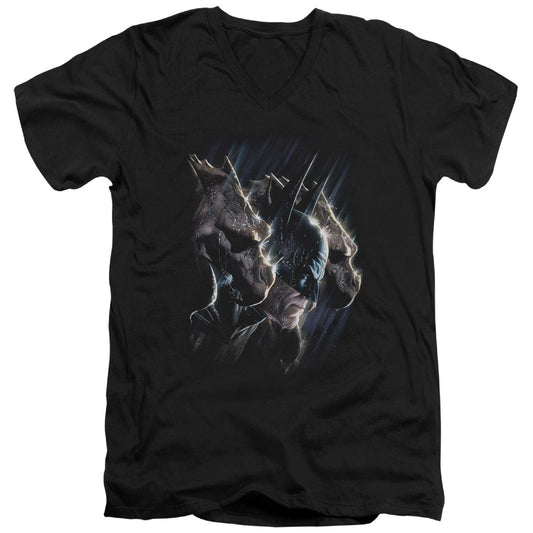 Batman Gargoyles Mens Slim Fit V Neck T Shirt Black Officially Licensed