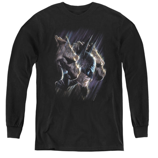 Batman Gargoyles Long Sleeve Kids Youth T Shirt Black Officially Licensed