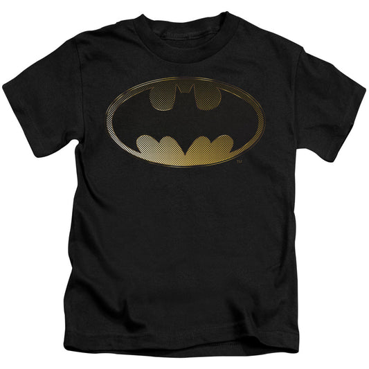 Batman Halftone Bat Juvenile Kids Youth T Shirt Black Officially Licensed
