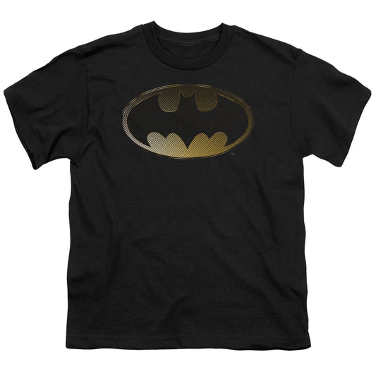 Batman Halftone Bat Kids Youth T Shirt Black Officially Licensed
